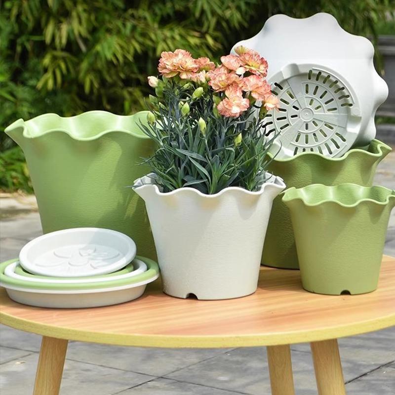 1PC Resin Not Easily Broken Elegant Flowers Durable Long-lasting Practical DIY Lotus Leaf Edge Flowerpot Living Room
