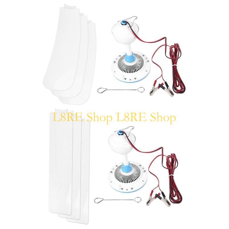 L8RE 12V 3 36" inch Ceiling Fan Mute Electric Hanging Fan for Dining Room Bed