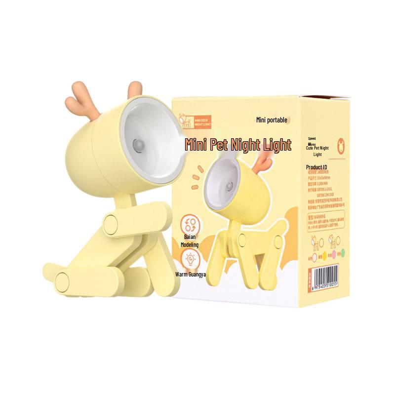 Adorable Mini Desk Lamp Puppy Night Light for Bedroom & Dorm