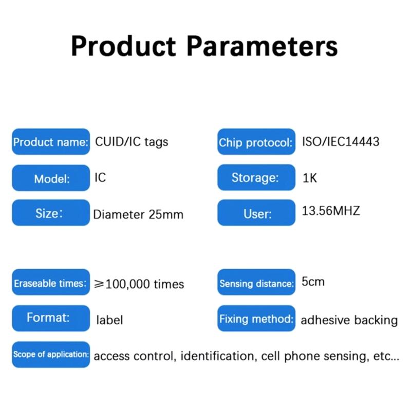 Programmable S50 Electronic Sticker ISO14443A Compatible for Access Control device & Security