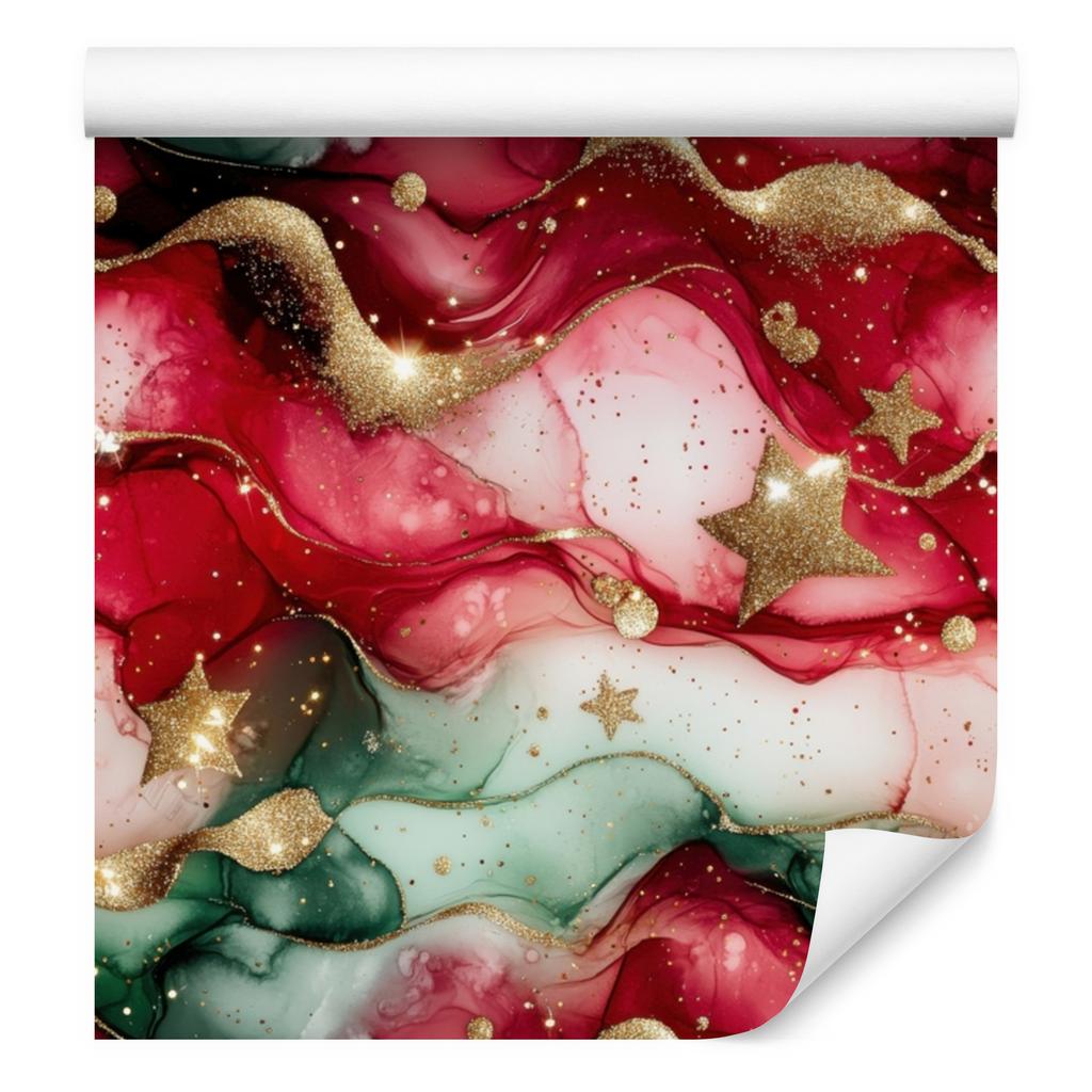 Ink Red, Coral and Green Wallpaper for Living Room and Bedroom 50x1000