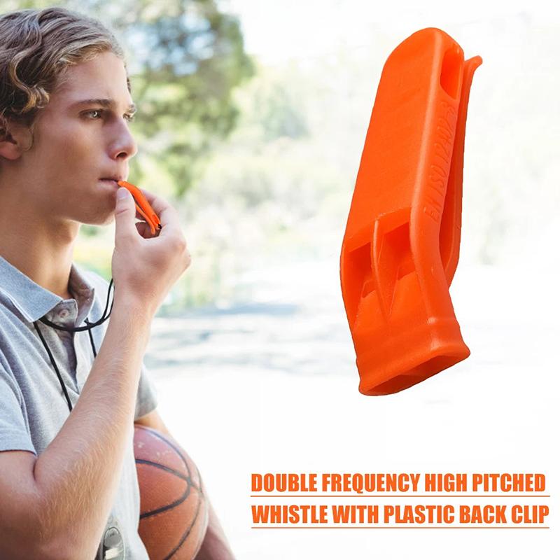 1/10 Stück PP Kunststoff Outdoor Camping Wandern Überleben Rettung Notfall Laute Pfeife Sportspiel Doppelpfeife Dualbandpfeife