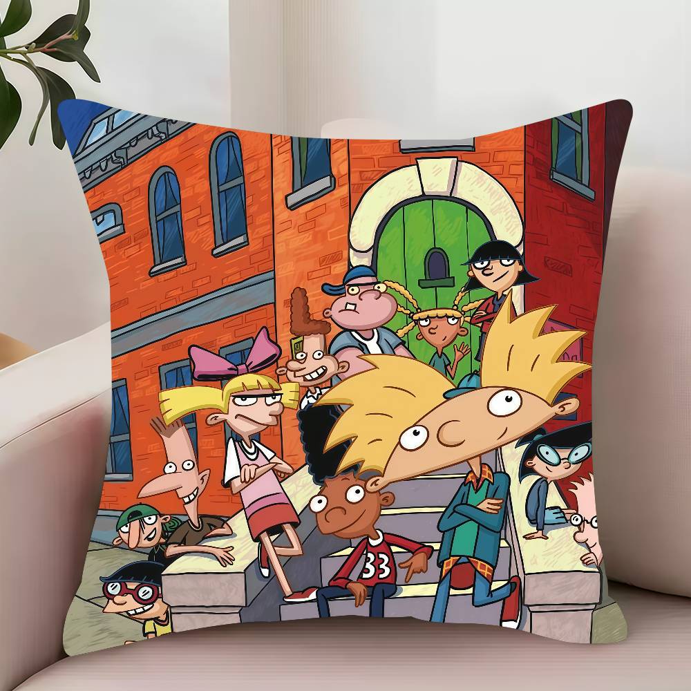

Забавная мультяшная Наволочка H-Hey A-Arnold Декор Защитные чехлы Удобная мягкая для Дивана Гостиной Домашнего офиса 12x12Inch