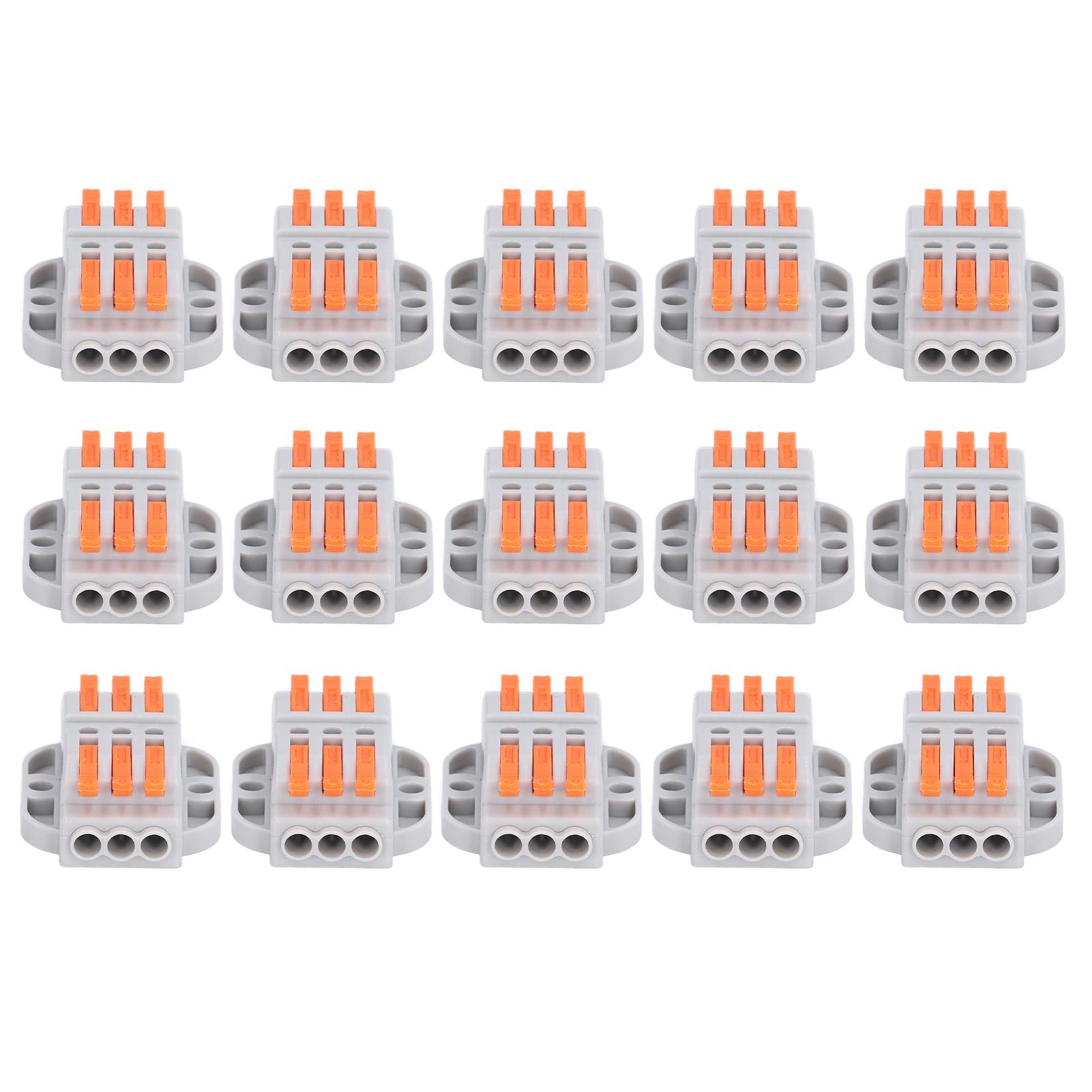 

15pcs Fast Connection Terminal Electroplating Treatment Flame Retardant Characteristics Pluggable Fi