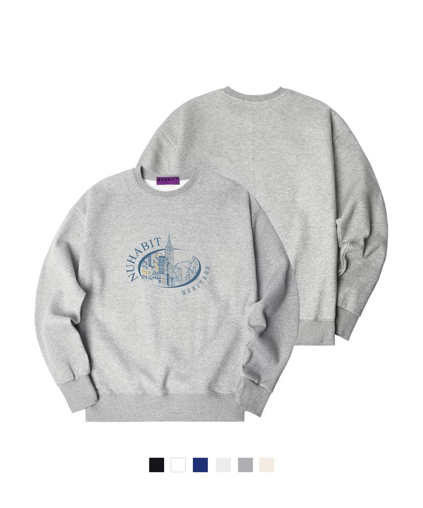 NUHABIT Nyc Circle Oversized Fleece-Lined Sweatshirt (Gom4-5Nh1335)