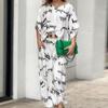 2 Pieces Women Stes Solid Color Temperament Loose Pocket top+wide Leg Pant Fashion Leisure Suit women's Clothing GHH8777