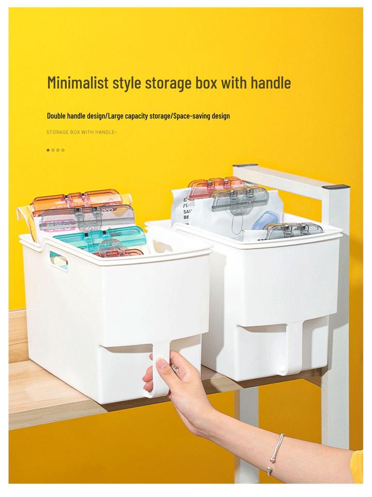 Vysoká nástěnná úložná krabice s rukojetí - Kuchyňský organizér koš pro horní police