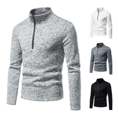 Herren Pullover Knopfleiste Reißverschluss Design Einfarbig Rollkragen Unterhemd Jacke Herren