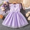 Girl Short Sleeves Dress Children Kid Casual Summer Beach Sundress Princess Dresses Clothes