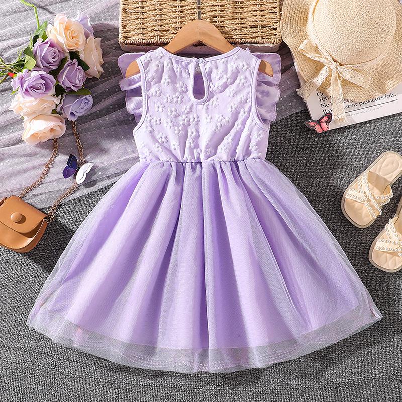 Girl Short Sleeves Dress Children Kid Casual Summer Beach Sundress Princess Dresses Clothes