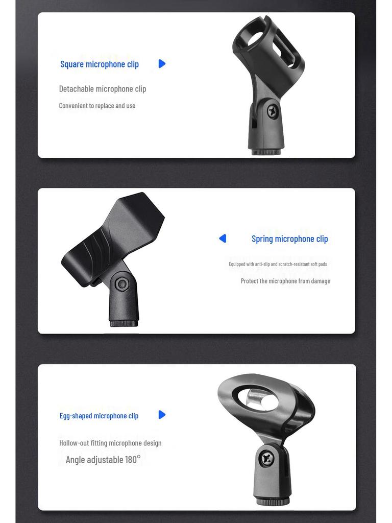 Adjustable Metal Desktop Microphone Stand with Weighted Round Base for Conference, Broadcast & Performance