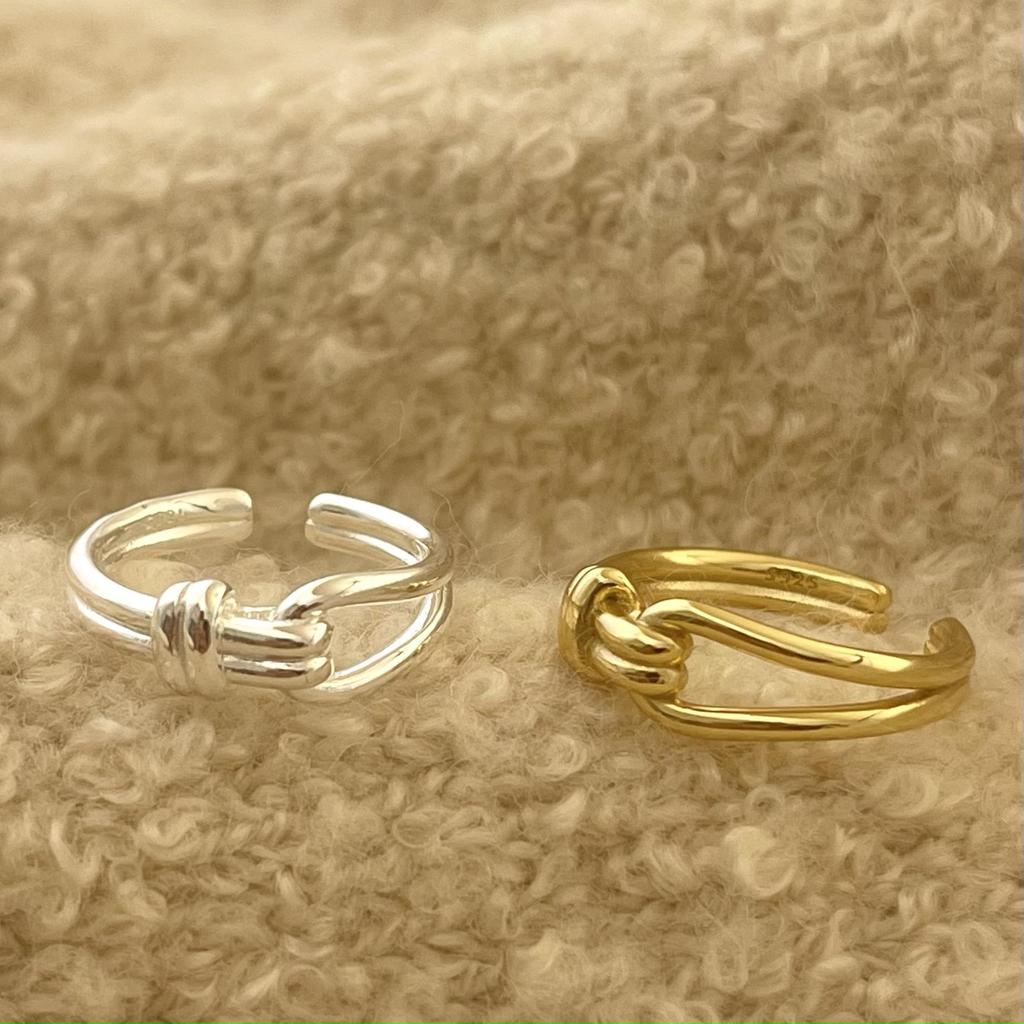 Double Layer Knot Hollow Adjustable Women's Ring - Popular INS Style Index Finger Accessory