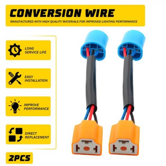 Conversion Wire 9003 HB2 H4 TO 9004 HB1 Two Harness Head Light Adapter Plug Play