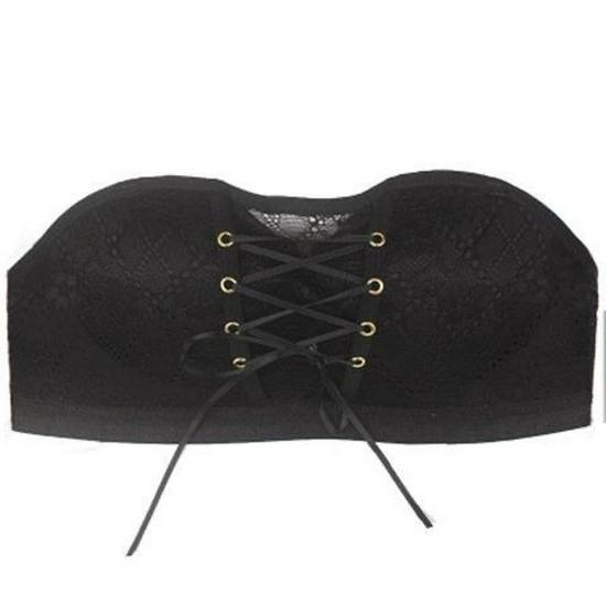 Viala B Lace Strapless Push-up Bra - No Underwire, Adjustable, Sexy Back Design Lingerie for Small Busts