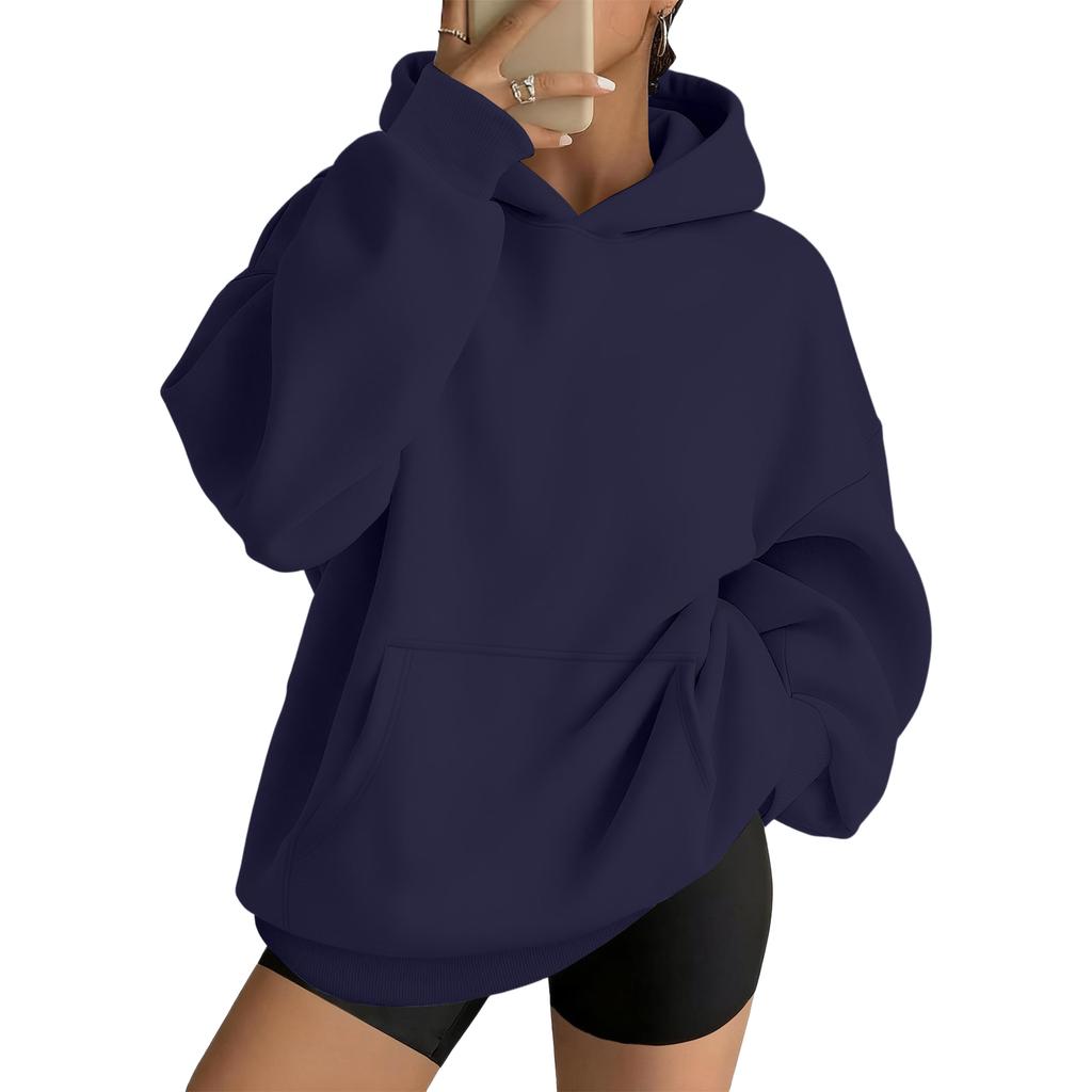 Women's Oversized Drop Shoulder Hoodie Pullover Long Sleeve Casual Loose Fit