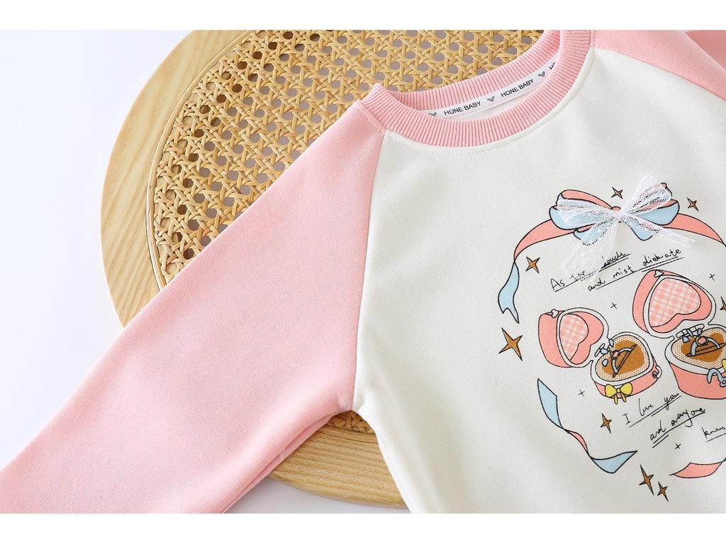 Nová unisex bavlněná souprava mikiny a tepláků pro děti - Teplá, barevný blokový design pro podzim/zimu