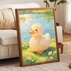 DIY Framed Pearl Painting Kit Cute Duckling Pattern Sparkling Bead Canvas Art for Living Room Decoration Wall Hanging Craft Gift Decor Set