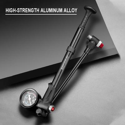 Bike Shock Pump with Pressure Gauge 300PSI High Pressure Bike Tire Inflator Air Pump for Bicycle
