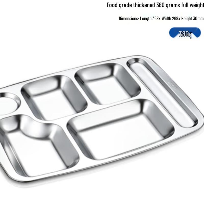 304 Stainless Steel Multi-Compartment Lunch Tray