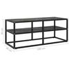 VidaXL Meuble TV noir avec verre marbre noir 100x40x40 cm