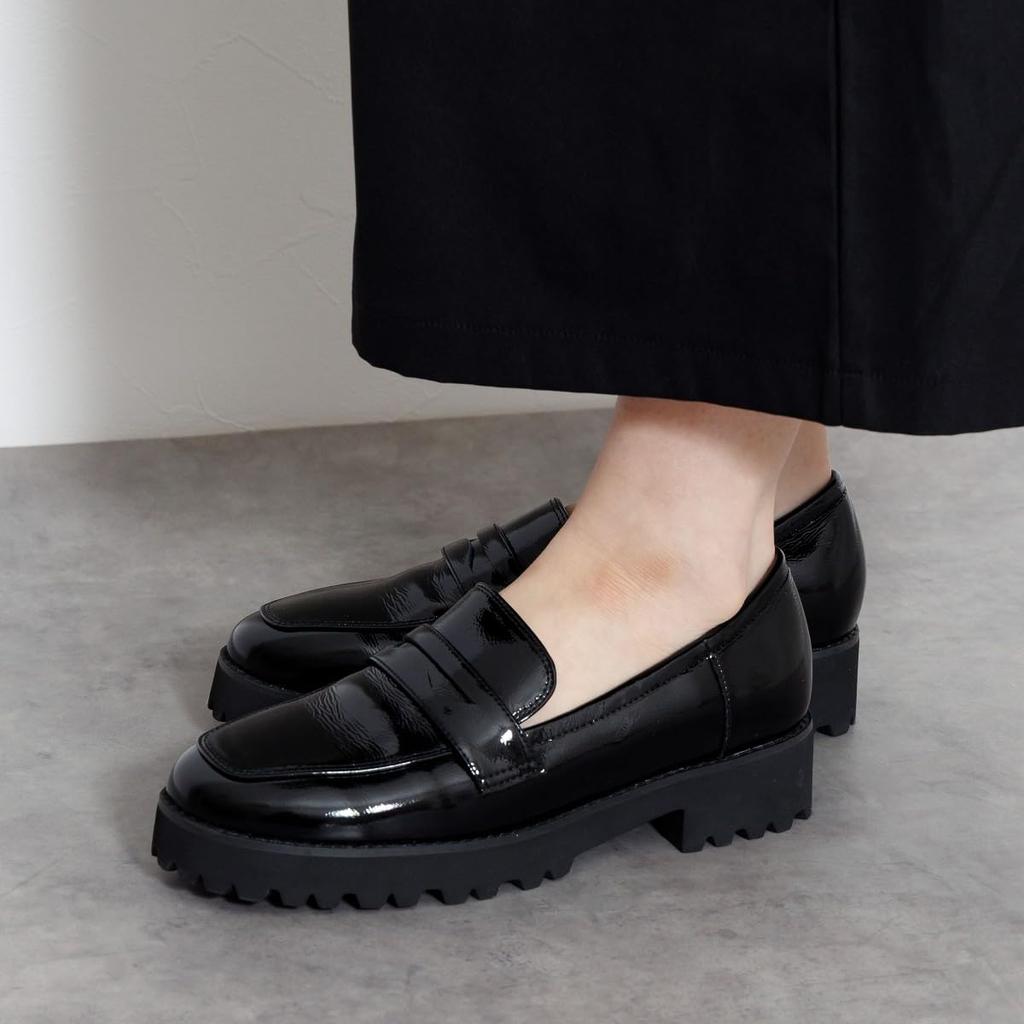 HIMIKO/Himiko/[WEB Exclusive] Truck Sole Coin Loafers/640007 Black Enamel 245