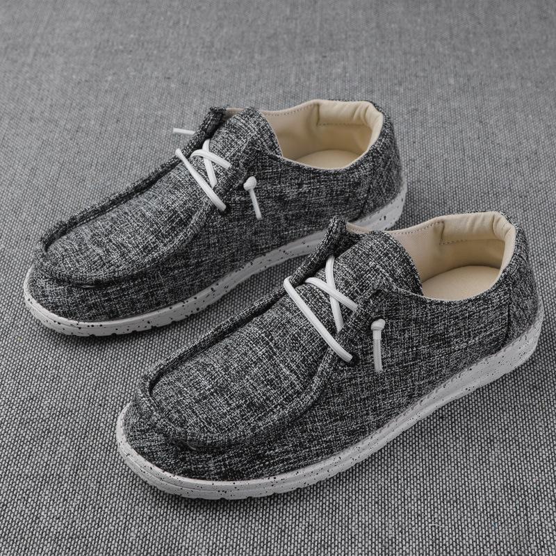 Large size men's canvas shoes, light and breathable linen wide cloth shoes