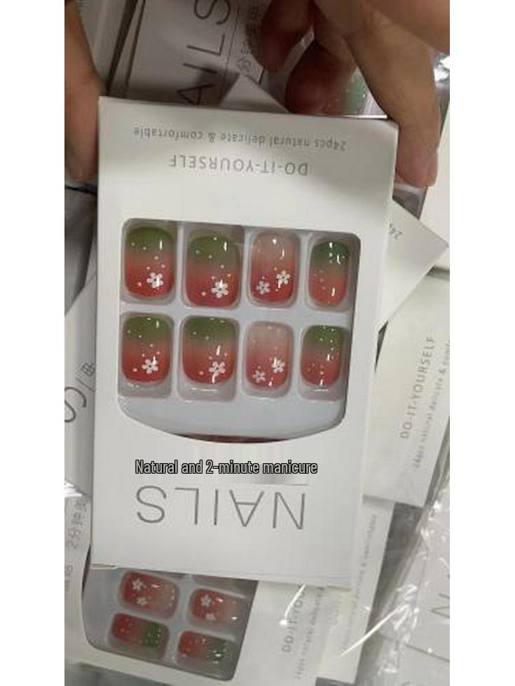 Blush Peach Nude Student Press-On Nails - Solid Color, Simple Ice Transparent Tips