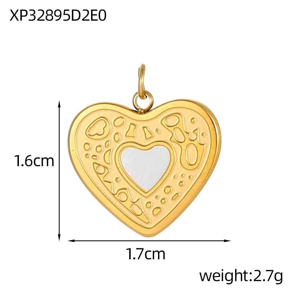 CARLIDANA Fashion Jewelry Pendant Stainless Steel Charm Square Round Heart Love White Shell Pendants for Jewelry Making DIY