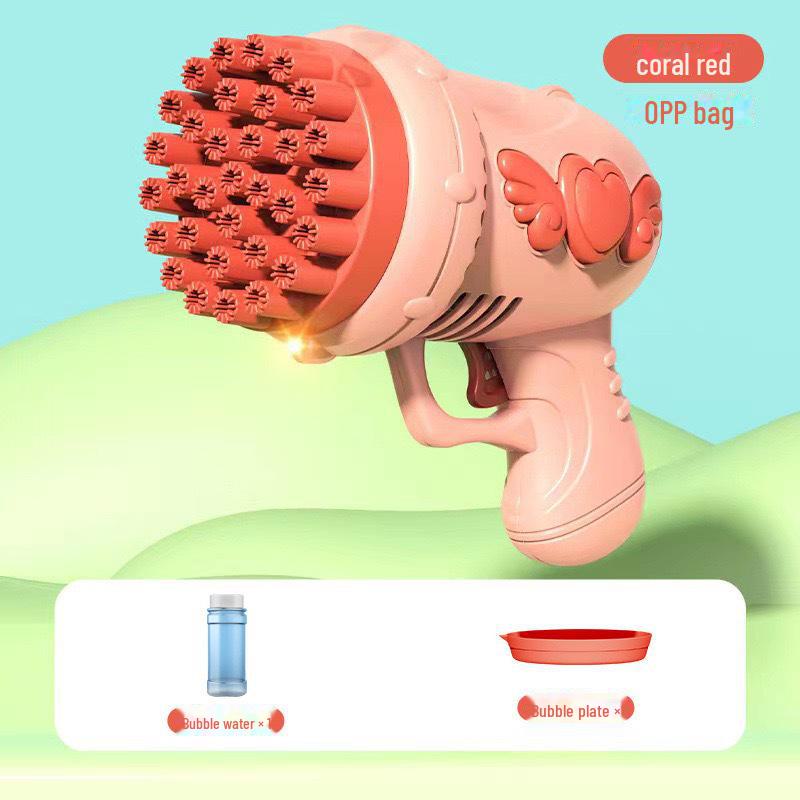 Popular Handheld Luminous Gatling Bubble Gun: Fully Automatic Bubble-Blowing Toy for Kids