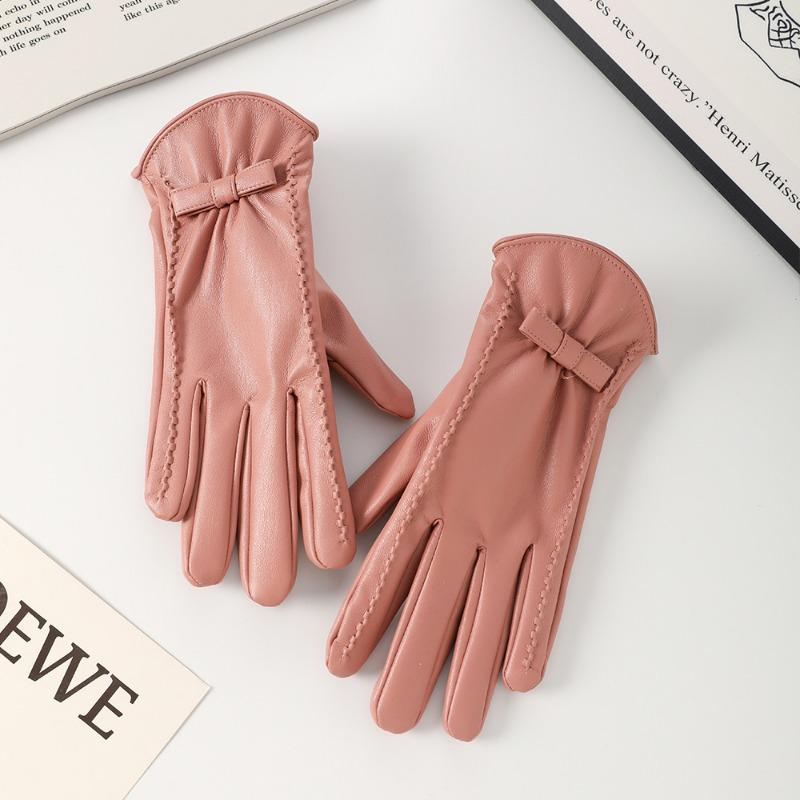 

Кожаные перчатки женские осенне-зимние флисовые теплые ветрозащитные и холодостойкие супермягкие флисовые перчатки для езды на открытом воздухе one size fits all розовый