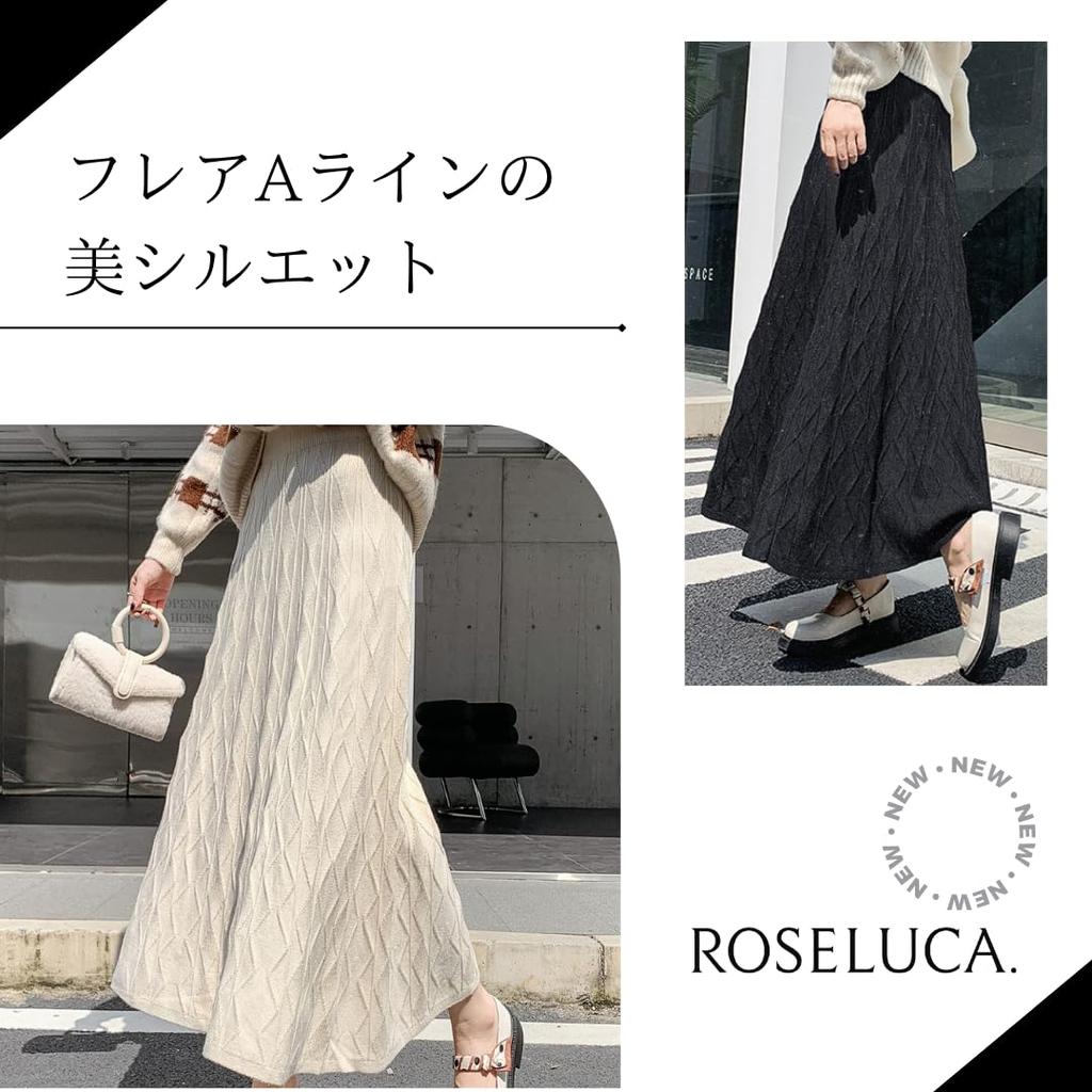 Long a Versatile and Stretch Flare Skirt with a Diamond High Relaxed and a Longer Perfect for Size ROSELUCA. Women's Skirt, Fall/Winter Classic.