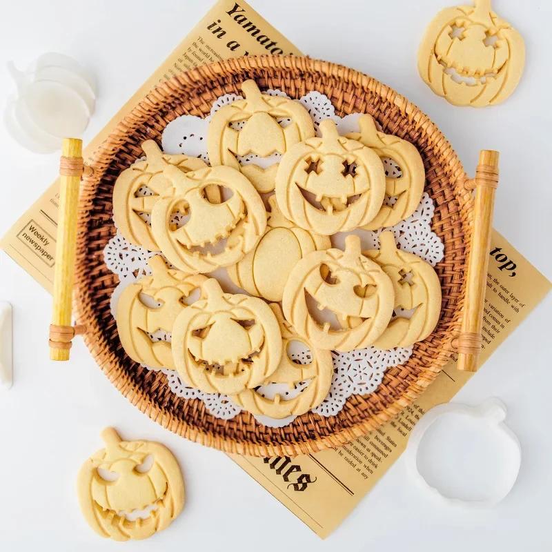 9Pc Halloween Pumpkin Head Biscuit Mold Funny Pumpkin Expression Cookie Cutter Set Fondant Sugar Craft Mold Cake Decoration Tool