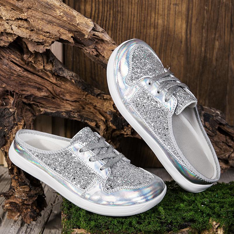 Large size gold sequins reflective punk style spring new board shoes spirit guy casual trendy shoes