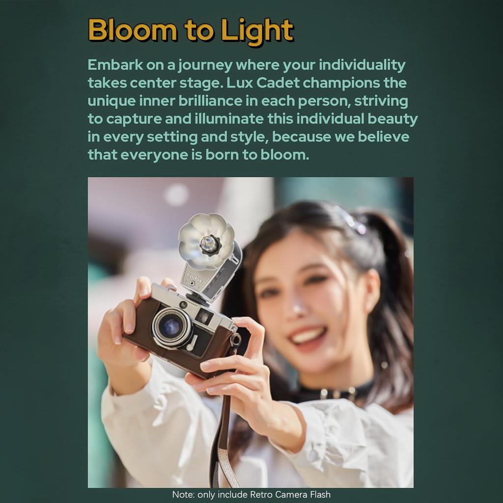 GODOX lux Cadet Retro Camera Color Auto and Manual Flash Flash 28mm Focal Compatible with and Olympus Hot Shoe Cameras Flash, GN10, 6200K±300K