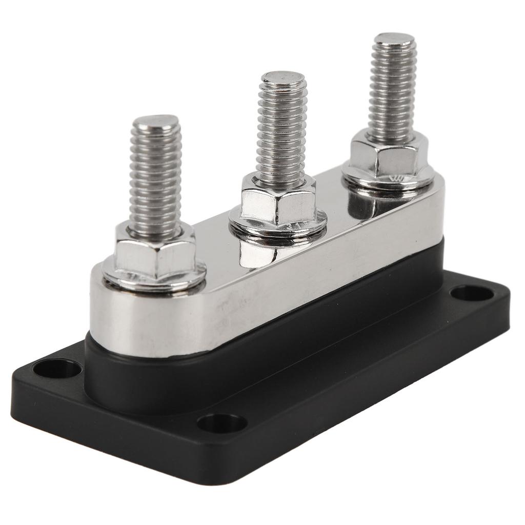 12‑48V 600A Power Distribution Block 3 Studs M10 Battery Junction Block Bus Bar for Car Trucks RVs Marine Boats