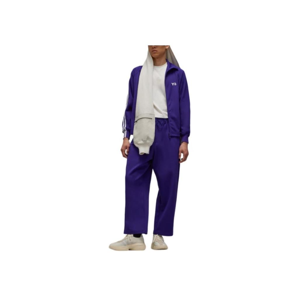 Y-3 Logo Pattern Stand Collar Zip Long Sleeve Jacket Men Jacket Purple JF0667