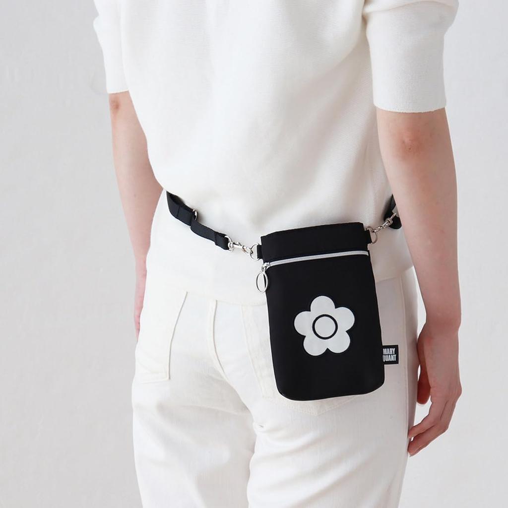 MARY QUANT Shoulder Pouch Smartphone Shoulder Smartphone Pouch Pochette Pocket Plus 17cm X 10cm X (Black) (Approx. 2cm) 000847-0001-02