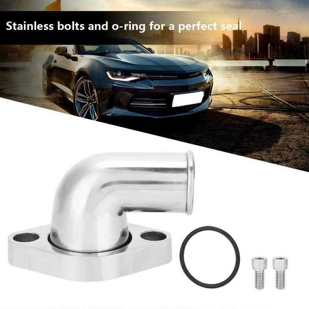 90° Swivel Polished Water Neck Thermostat Housing For SBC Chevy 327 350 396 454