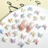 New Resin Luminous 3D Double Layer Embossed Butterfly Nail Art Decorations DIY Handmade Wearable Nail Earrings Accessories Wholesale