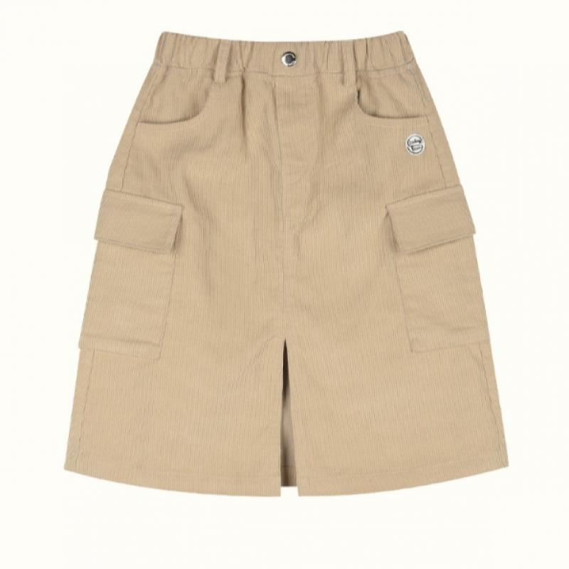  Olivan  Corduroy Logo Waffen Skirt  Beige 