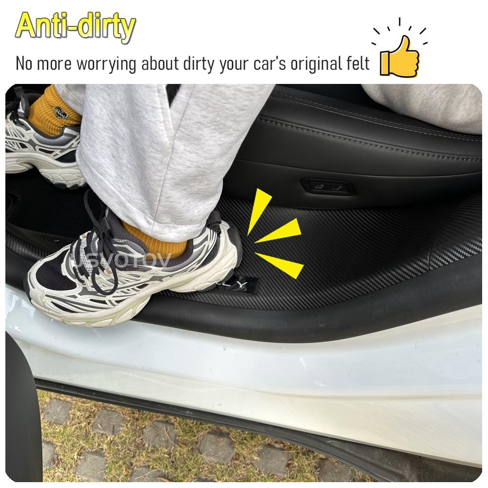 4 8PCS Door Sill Protector for 2026 2026 Tesla Model Y Juniper Door Sill Guards Anti-Kick Door Entry Cover Pads Mats Accessories