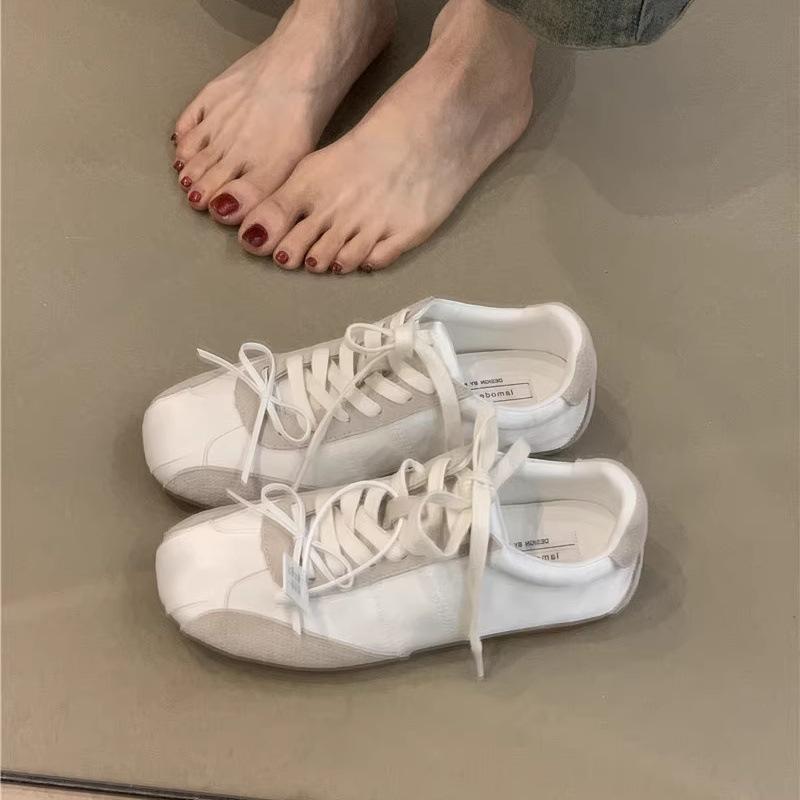 Girly bow white sneakers women's spring new straps casual lace Forrest Gump shoes German training shoes women's shoes