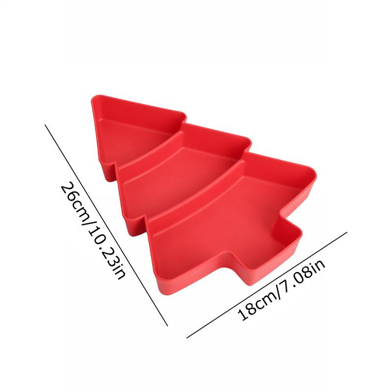 Christmas Tree Serving Tray 3 Compartments Decorative Dessert Plate Divided Dried Fruit Serving Plate For Nuts Candy Snack