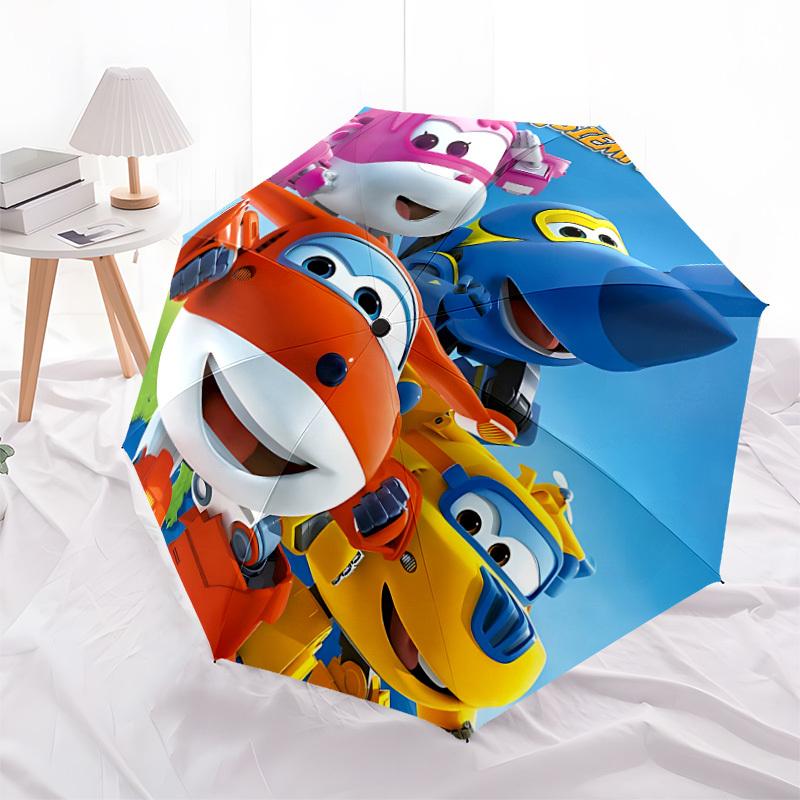 1pc Super Wings Characters Automatic Folding Umbrella, Portable Collapsible Design, Casual Outdoor Accessory L1127140