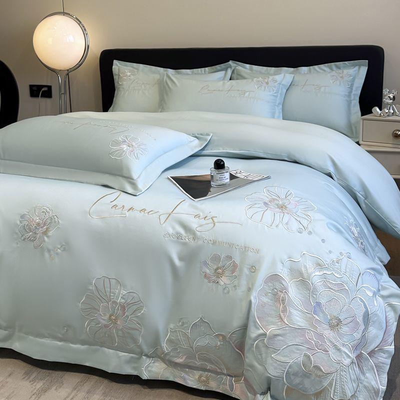 

Роскошный 4-предметный вышитый комплект постельного белья для мамы и малыша: Гипоаллергенный, Дышащий Пододеяльник, Простыня, Покрывало – Идеально для Свадеб 2.0m Sheet Set 4pcs [Duvet Cover 220x240]