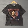 RARE Vintage Megadeth x Metallica Paroles Bottes Décoloré Usé T-shirt de Groupe Large T-shirt Unisexe