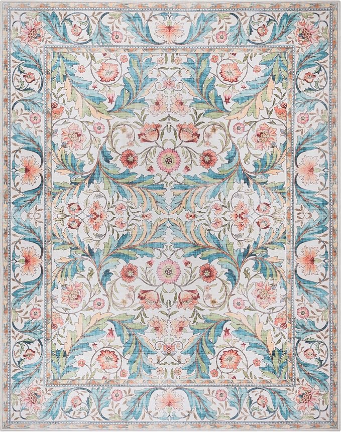 Retro Persian Carpet Indoor Boho Area Rug NonSlip Super Strong,Printed Rug Home Décor for Entryway, Bedroom, Living Room Decor