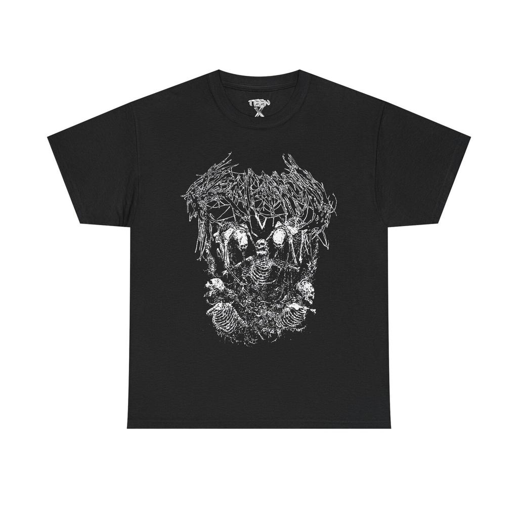 Ken Carson Black Metal Logo Tee: Skulls Opium Y2K Graphic