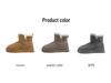 Women's 2025 Fleece-Lined Wool Snow Boots: Thick-Soled, Non-Slip, Wear-Resistant, Genuine Leather for Autumn/Winter.
