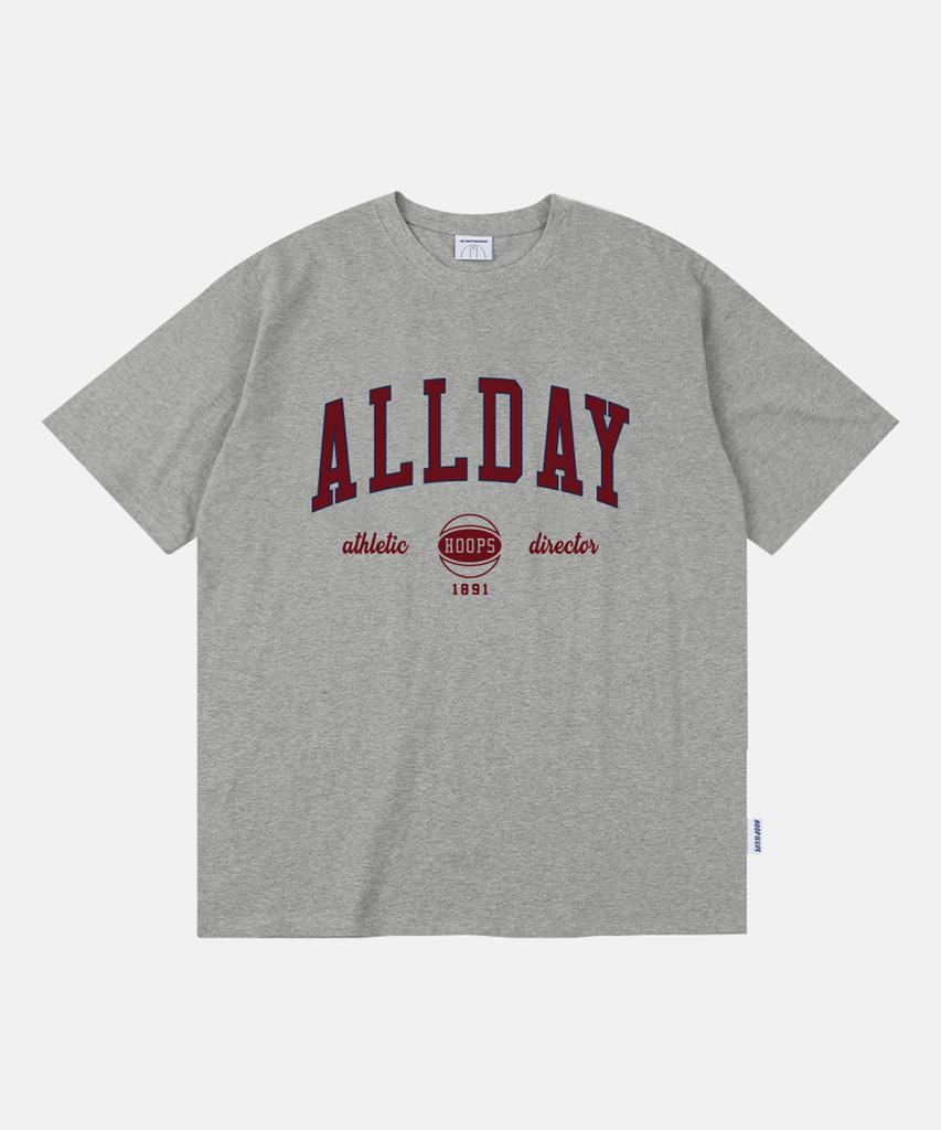 ALL DAY HOOPS All Day Arch Logo Short Sleeve T-Shirt Melange Grey
